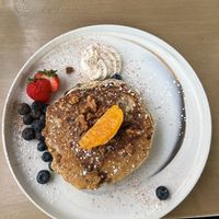 Chocolate, banana and walnut pancakes at The Moth Cafe - Downtown in Edmonton