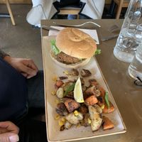 Chick no Burger with Potato Hash at The Moth Cafe - Downtown in Edmonton