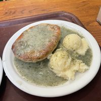 Vegan soya pie, mash and liquor  at Goddards at Greenwich in South East London