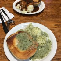 Vegan veggie soya mince pie, mash and liquor  at Goddards at Greenwich in South East London