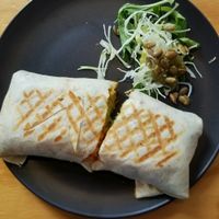 Vegan burrito ('Vege' w/out the cheese) at Nicola's Cantina in Nelson