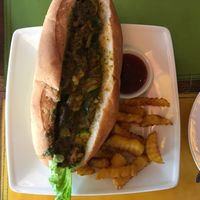 Eggplant pesto banh mi sandwich  at Viet Emotion in Sapa