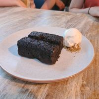 Warm chocolate torte with vanilla icecream at La Casina  in Naturaliste