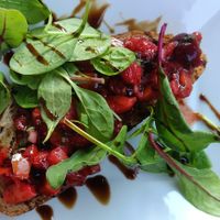 Bruschetta - strawberry cherry basil 🍓🍒🌿 at SOJI in Marseille