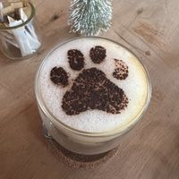 Cappuccino with oat milk  at Kibble Bakery in Skipton