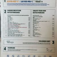 Special Menu with vegan options  at Pancakes - Prins Hendrikkade in Amsterdam