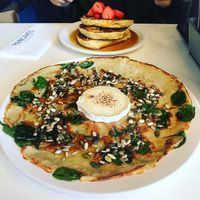 Gluten free cheese and spinach pancake at Pancakes - Prins Hendrikkade in Amsterdam