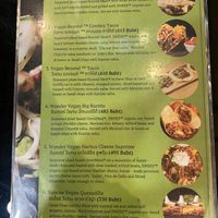 Vegan menu   at Sunrise Tacos in Bangkok