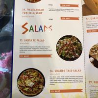 Veg soup & I think they can do veg options for salads  at Sunrise Tacos in Bangkok