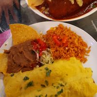 Veggie enchiladas and vegetarian hot burrito at Sunrise Tacos in Bangkok