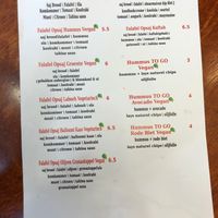 Menu at Op Saj in Utrecht