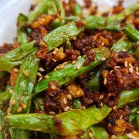 Fried French beans at SHU Vegetarian 蔬方斋 in West Singapore