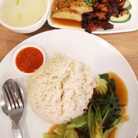 烧腊双拼 Double roast rice set at Maitree Cafe 慈素轩 in Central Singapore