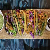 King oyster tacos at La Bruja Vegan Foods in Antigua
