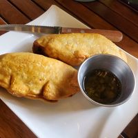 Mushroom empanada at La Bruja Vegan Foods in Antigua
