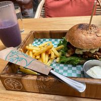 Make your own burger   at La Bruja Vegan Foods in Antigua