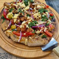 Sourdough beyond pizza at La Bruja Vegan Foods in Antigua