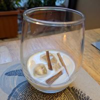 Horchata liquer at La Bruja Vegan Foods in Antigua