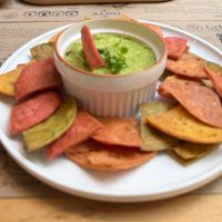 Guacamole appetizer at La Bruja Vegan Foods in Antigua