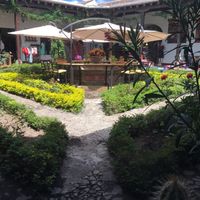 View from the restaurant terrace at La Bruja Vegan Foods in Antigua