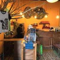 The inside of the store at La Bruja Vegan Foods in Antigua