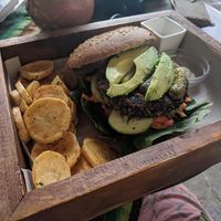 Build your own burger! at La Bruja Vegan Foods in Antigua