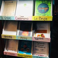 Menu in the top right hand corner at La Bruja Vegan Foods in Antigua