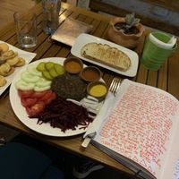 Quinoa burger YUM  at La Bruja Vegan Foods in Antigua