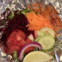 Side salad at La Bruja Vegan Foods in Antigua