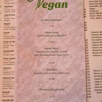 Vegan menu (seems to be changing over time) at Restaurant Pizzeria Dobner in Villach