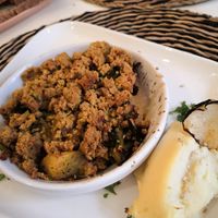 Crumble with root vegetables at Une Cuillère Pour Maman in Bergerac
