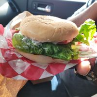Bacon burger at Santana's Vegan Grill in Colorado Springs