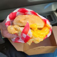 Sausage, egg, cheese sandwich at Santana's Vegan Grill in Colorado Springs