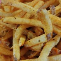 Seasoned fries at Santana's Vegan Grill in Colorado Springs