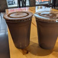 Chocolate peanut butter shakes at Santana's Vegan Grill in Colorado Springs