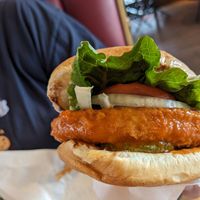 Buffalo Chicken sandwich at Santana's Vegan Grill in Colorado Springs