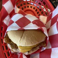 Egg bacon chees breakfast sandwich   at Santana's Vegan Grill in Colorado Springs