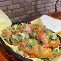 New item – Steak chimichanga  at Santana's Vegan Grill in Colorado Springs