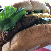 Deluxe cheeseburger  at Santana's Vegan Grill in Colorado Springs