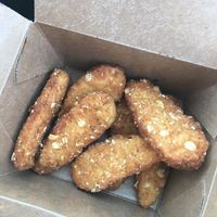 Chicken nuggs (i got the buffalo ones but the sauce comes in a lil container) at Santana's Vegan Grill in Colorado Springs