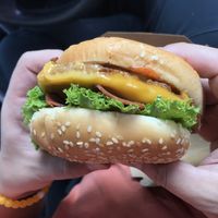 Deluxe cheeseburger with bacon  at Santana's Vegan Grill in Colorado Springs