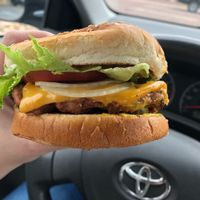 Classic cheeseburger  at Santana's Vegan Grill in Colorado Springs