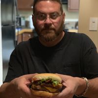 Happy meat eater amazed by taste and portions  at Santana's Vegan Grill in Colorado Springs