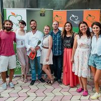 People enjoying a beautiful day out at an event by the Romanian Vegan Association  at Asociatia Veganilor din Romania in Bucharest