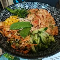 Tan Tan Somen bowl with peanut sauce and pulled jackfruit at Umaii Ramenbar in Leipzig