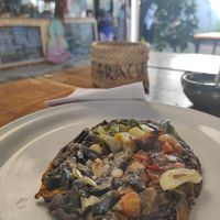 Vegan memela at Mercado Organico La Cosecha in Oaxaca