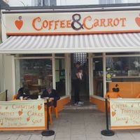 Inviting front with lots of outdoor seating at Coffee & Carrot in Eastbourne