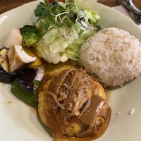 Tofu steak (pretty underwhelming)   at Ecotopia in Busan