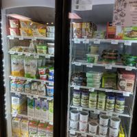 Lots of vegan cheeses, spreads etc. at Nutter's in Jasper