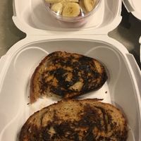 Burnt french toast (flipped upside down to hide it), no syrup or butter or anything with it.  at Makeout Colombia in Bogota